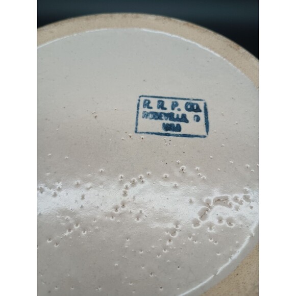 Roseville Stoneware Pottery Crock R.R.P Co. Cream Brown 4-1/4" Tall - Picture 5 of 7